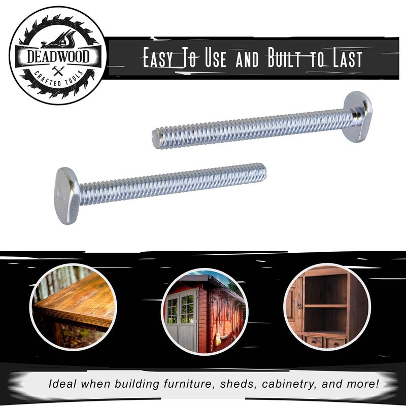 Deadwood Crafted Tools DCT Tee Bolt Set â€“ 20 Pack 2-1/2in T Bolts for Woodworking, T Track Bolts Jig Bolts, 1/4in 20 Thread T Bolt - Image 3